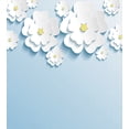thumbnail image 3 of Flowers Duvet Cover Set, Abstract 3D Style Effect Cherry Blossoms Modern Spring Sakura Pattern, Decorative 2 Piece Bedding Set with 1 Pillow Shams, Twin Size, Pale Blue and White, by Ambesonne, 3 of 3