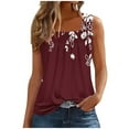 thumbnail image 2 of ZhiZhuang Tank Top for Women 2024 Square Neck Floral Dressy Blouse Tops Casual Loose Fit Going Out Clothes Outfit, 2 of 4