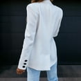 thumbnail image 6 of Women's Business Casual Pocket Work Office Blazer Back Slit Jacket Suit, 6 of 9