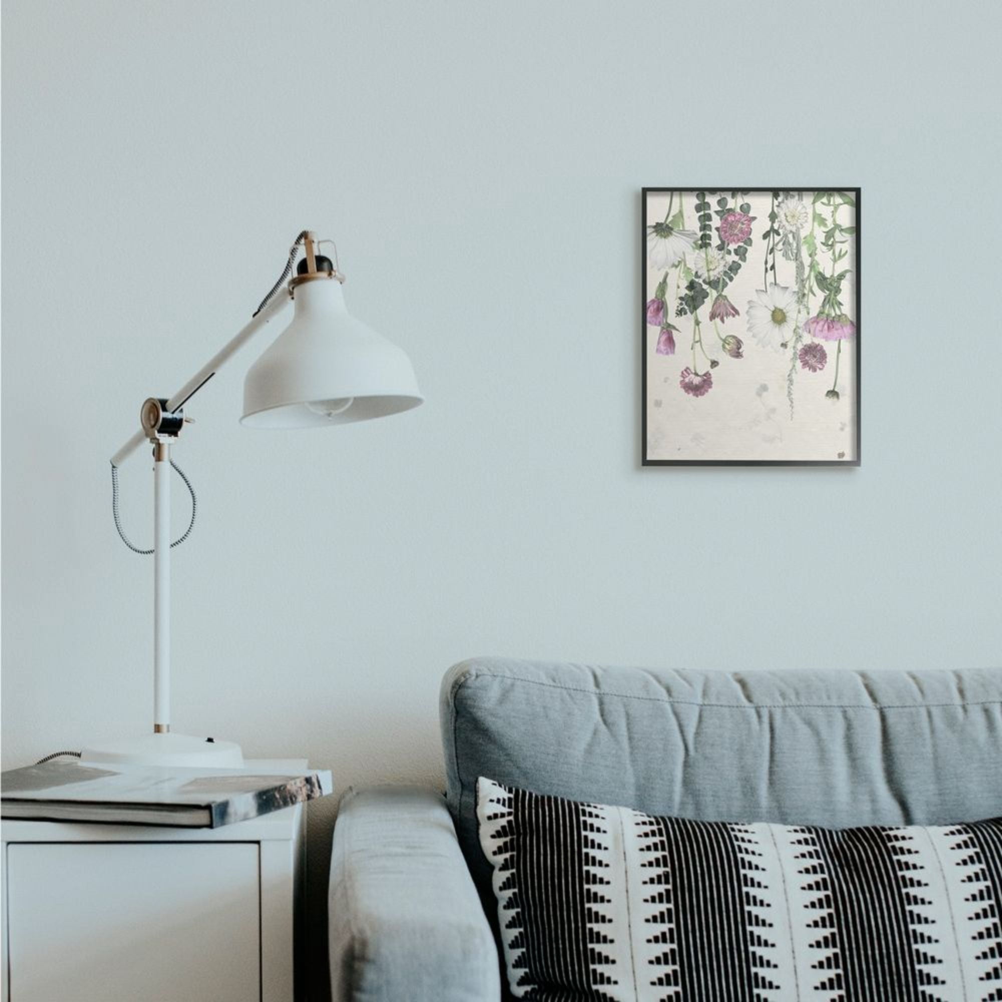 Stupell Industries Hanging Purple Florals with Charming White Daisies Design by Grace Popp