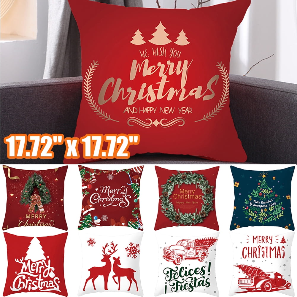 Meery Christmas Snowflake Tree Pillow Case Sofa Throw Cushion Cover Home Decor Y 