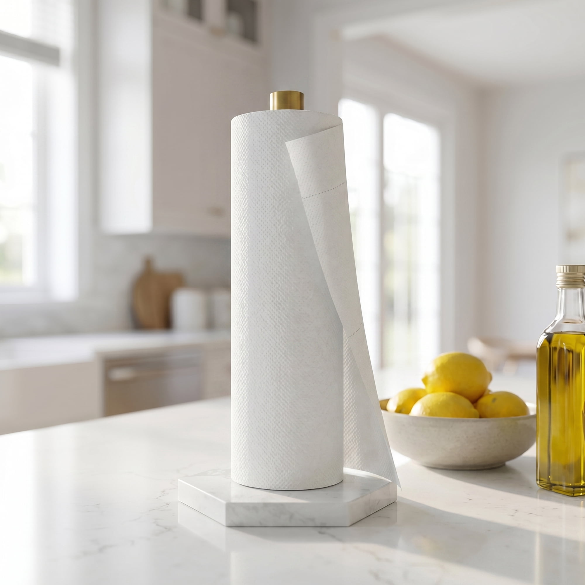 Unique Bargains Non Slip Base Paper Towel Holder Gold B 11.7x3.3inch