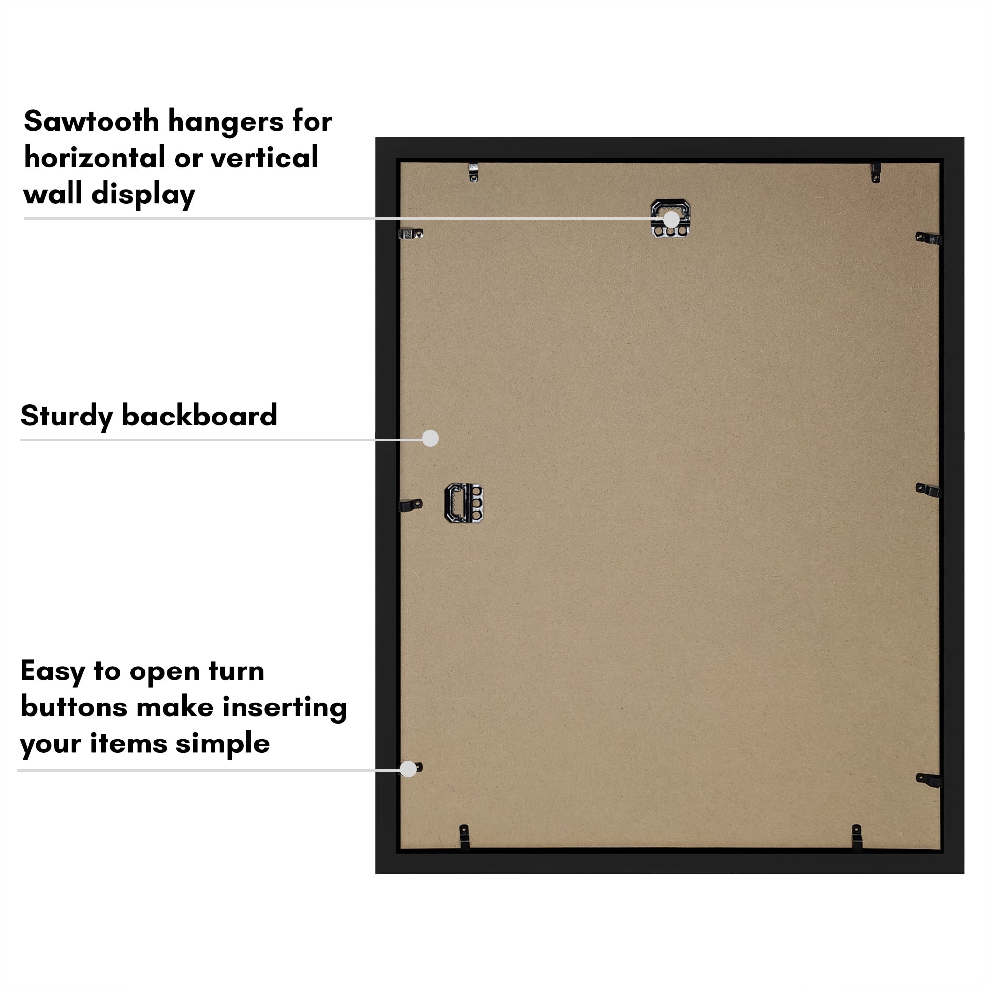 Americanflat 16x20 Shadow Box Frame with Polished Plexiglass Silhouette Collection Large Display Case - Black