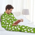 thumbnail image 5 of Bingfone Men's Pajama Set 2 Piece Loungewear PJs, Long Sleeve with Pajama Pants-Funny Sheep Doing Yoga, 5 of 7