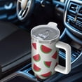 thumbnail image 6 of Modern 40oz Tumbler– Stainless Steel Insulated Tumbler with Handle and Straw, Large Capacity Travel Cup for Hot & Cold Drinks, 6 of 7