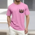 thumbnail image 4 of NAMTYQX Graphic Tees Men Graphic Lightweight Bohemian Plus Size Baggy Soft Crewneck Casual Cozy Short Sleeve Mens T-Shirts Pink Size S, 4 of 5