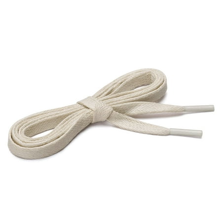 white flat waxed shoelaces