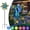 Peacock-B, variant on Solar Wind Spinner Outdoor Metal Kinetic Wind Spinners with LED Lighting Glass Ball Flamingo Wind Spinner with Stake Decorative Windmill for Yard Lawn Garden Patio Decor