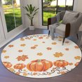 3 Ft Round Area Rug Mats for Living Room Thanksgiving Day Fall Pumpkins