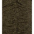 thumbnail image 3 of Women's Animal Print Ruched V-neck Mini Dress Olive 2, 3 of 5