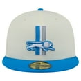 thumbnail image 2 of Men's New Era  Cream/Blue Detroit Lions Main 59FIFTY Fitted Hat, 2 of 6