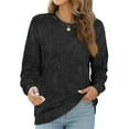 thumbnail image 2 of MOSHU Cotton Womens Sweatshirts Crewneck Long Sleeve Shirts Acid Wash Fall Tops Casual Vintage Gradient Sweatshirts for Womens, 2 of 9