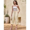 thumbnail image 4 of DARING DIVA Women's Lantern Cropped Wide Leg Pants X-Small Apricot, 4 of 6