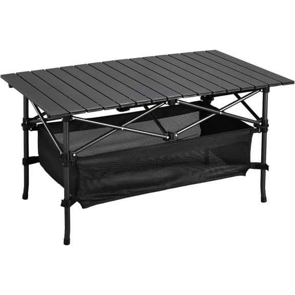 Acpouw Camping Table That Fold up Lightweight, Aluminum Folding Table Roll Up Table with Easy Carrying Bag for Indoor, Outdoor, Camping, Backyard, BBQ, Party, Patio, Beach, Picnic, Medium
