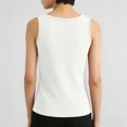 thumbnail image 5 of Womens Sleeveless Racerback High Neck Casual Basic Cotton Ribbed Fitted Tank Top with High Round Neck and Slim Fit White S, 5 of 6