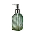 thumbnail image 2 of JGJJUGN Horizontal Stripe Colored Glass Liquid Soap Dispenser Bottle - Press Type Pump for Hand Soap, Shampoo & Body Wash - 350ml Capacity, Refillable, 2 of 6