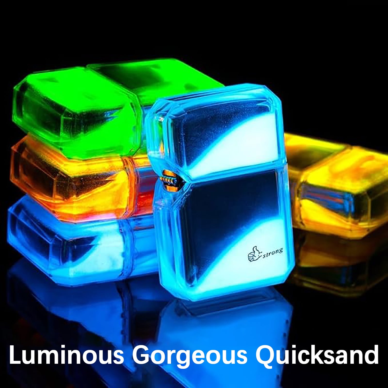 Aufmer Quicksand Luminous Windproof Lighter,refillable lighters,Luminous Transparent Oil bin fine Gift