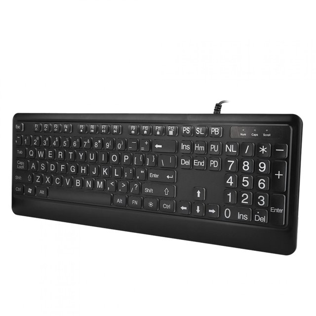 Clavier USB, Clavier Multimédia, LED Ergonomique pour Personnes Âgées