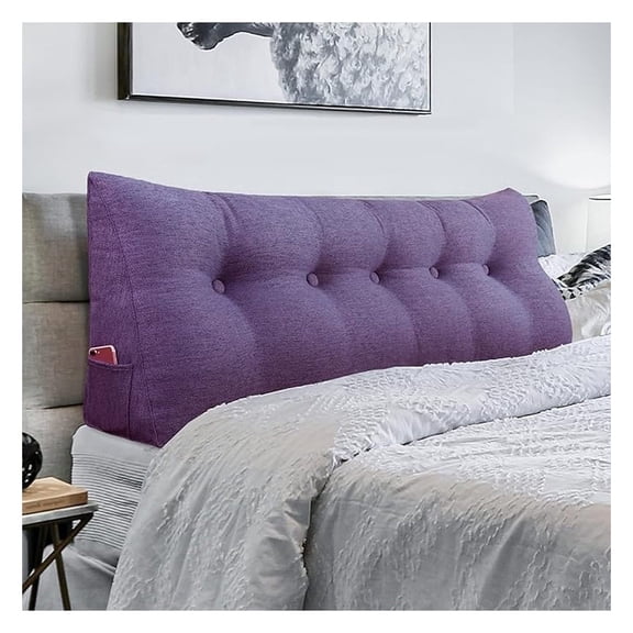 Triangular Headboard Wedge Pillow Daybed Pillows Bed Headboard Pillow Wedge Bed Rest Reading Pillow Filler Triangle Back Cushion Lumbar Positioning Upholstered Linen Queen