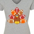 thumbnail image 4 of Inktastic Thanksgiving Cute Football Turkey Women's V-Neck T-Shirt, 4 of 5