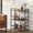 Rustic Brown, variant on VASAGLE 3-Tier Bar Cart, Steel Serving Cart on Wheels with Wine Rack and Glass Holder, 25.4 x 12.6 x 33.7 Inches, Rustic Brown, Barnet Collection
