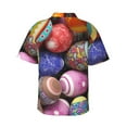 thumbnail image 3 of Kll Men'S Hawaiian Shirt Short Sleeve Button Down Beach Shirts-Easter Eggs1, 3 of 8