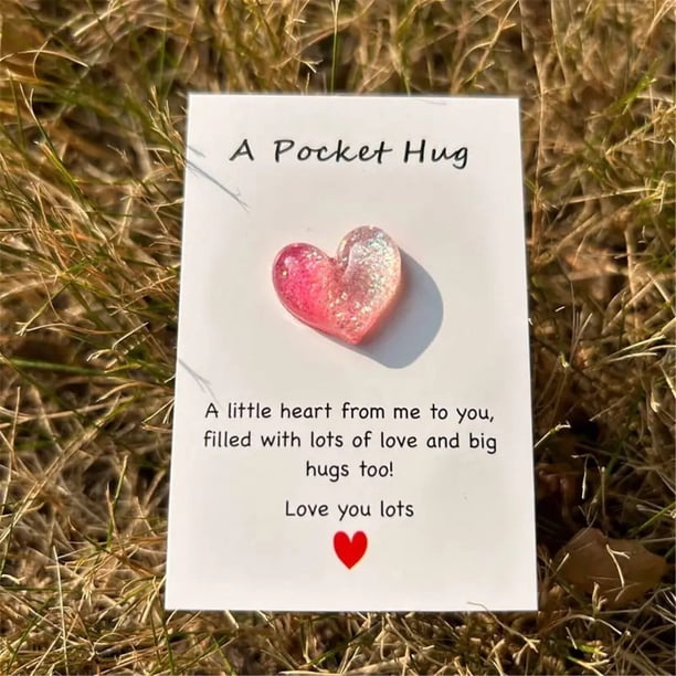 Heart Pocket Hug Cards - Mini Heart Pocket Greeting Cards With Messages | Cute Gift For Valentine's Birthday