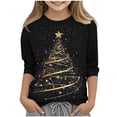 thumbnail image 2 of hengsof Girls Kids Merry Christmas Shirt Funny Xmas Graphic Three Quarter Sleeve Tee Holiday Casual Family Party Matching Tops, 2 of 4