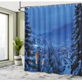 thumbnail image 5 of Ambesonne Scenery Shower Curtain, Winter Forest Trees, 69"Wx84"L, Blue, 5 of 5