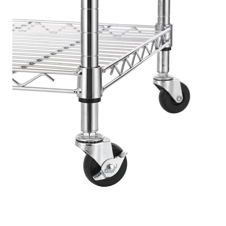 Finnhomy 3 Tier Heavy Duty Commercial Grade Utility Cart, Wire Rolling