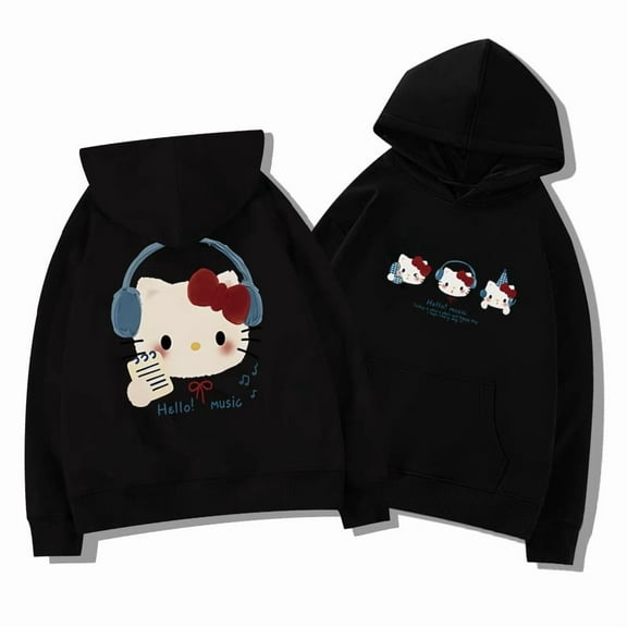 Hello Kitty Hoodies Lovely Vintage Sweatshirts Hoodie Amusing Unisex Tops Outerwears Blouse Cool Streetwear