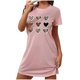 thumbnail image 2 of Camisón corto de mujer, vestido de largo medio con estampado de moda, camisón corto extragrande de mujer, camisón de manga corta con estampado de pecho a la moda, camisón de mujer, 2 of 6