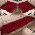 thumbnail image 2 of Wine Car Seat Cushion Set, Luxury Thickened Plush Car Seat Cushion Set, Soft Protector Warm Faux Non-Slip Front And Back Seat Covers (3Pcs), 2 of 3