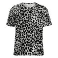 thumbnail image 5 of Leopard Print Pattern Women's Short Sleeve T-Shirt Crew Neck Casual Summer Trendy Loose Fit Tops, 5 of 6