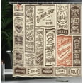 thumbnail image 4 of Ambesonne Nostalgic Shower Curtain, Pack Old Advertising, 69"Wx70"L, Cream Brown Orange, 4 of 5