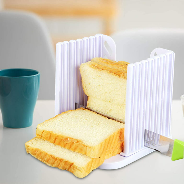 Bread Slicer Toast Loaf Slicing Guide Cutter With Crumb Catcher