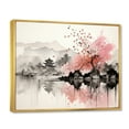 thumbnail image 2 of Designart "Sumi Lake Asian Painting III" Asian Floater Framed Wall Art Print, 2 of 7