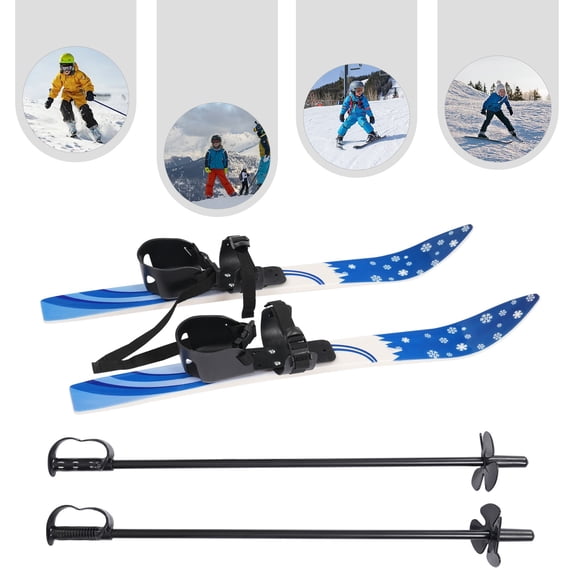 Miumaeov Portable Ski Set Skiing Boards And Poles Kids Beginner Snow Skis 2-8 Years Old Max.50kg