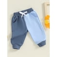 thumbnail image 3 of Bagilaanoe Toddler Boy Girl Contrast Color Pants Drawstring Elastic Waistband Trousers 6M 12M 18M 24M 3T 4T 5T Kids Fall Casual Sweatpants Clothes, 3 of 6