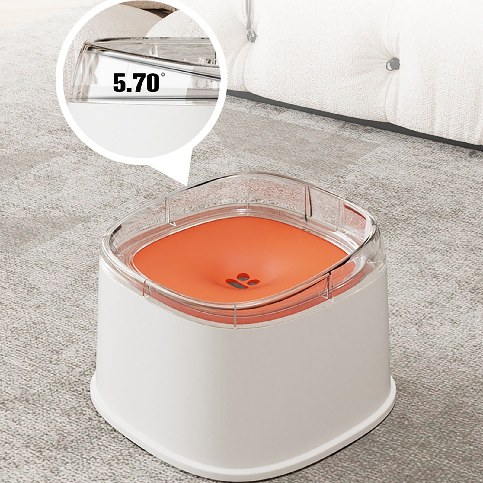 Pet Buoyant Water Dispenser for Cats Dogs Outdoor Indoor Use White Orange Automatic Drinking Feeder