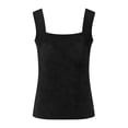 thumbnail image 3 of Garbnen Women’s Tank Top Square Neck Sleeveless Athletic Tank Tops Women Summer Fashion Fitted Basic Undershirt for Women Black L, 3 of 4