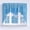 Turquoise, variant on Silver Stars on Sheer Tinted Organza Swag Window Valance 72" Wide / 36" Tall