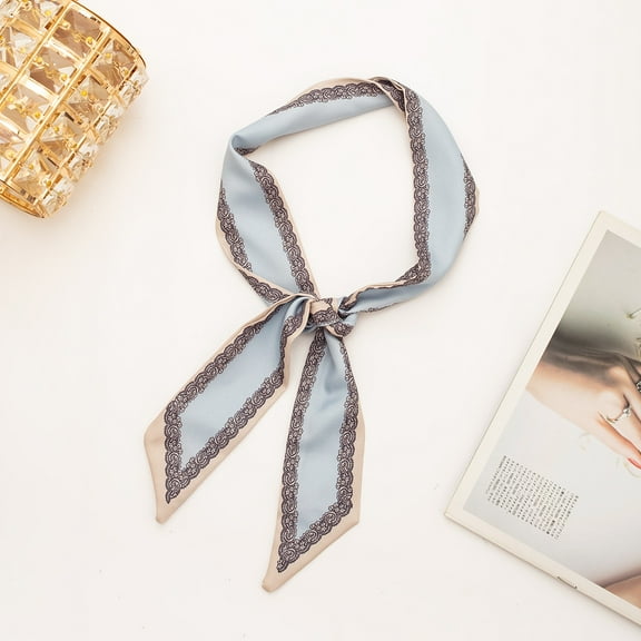 ERDOUY Elegant Personalized Scarf, Long Scarf, Headband Binding Bag, Hair Float Strap, Hand Gift Binding Strap, Hair Accessories Headband Scarf (Blue)