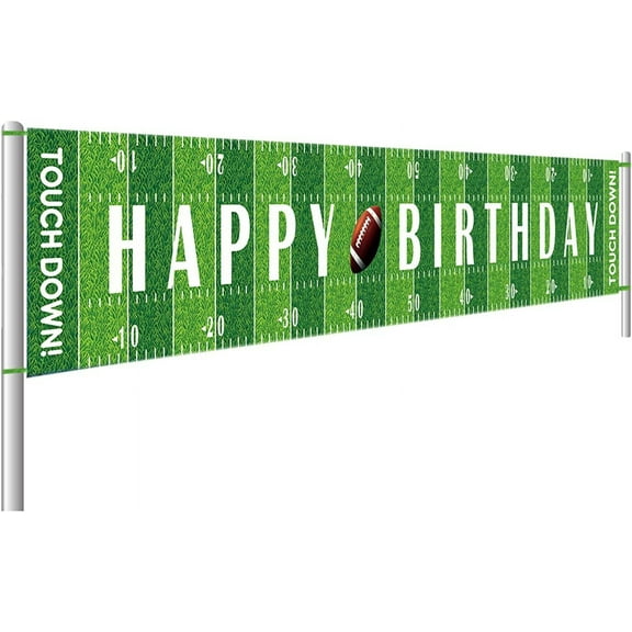 Large Football Happy Birthday Party Banner, Game Day Sports Party Decorations, Football Photo Backdrop Hanging Decorations(9.8 x 1.6 feet)