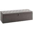 thumbnail image 1 of HOMCOM Modern Storage Ottoman, Upholstered Velvet End of Bed Bench, Grey, 1 of 10
