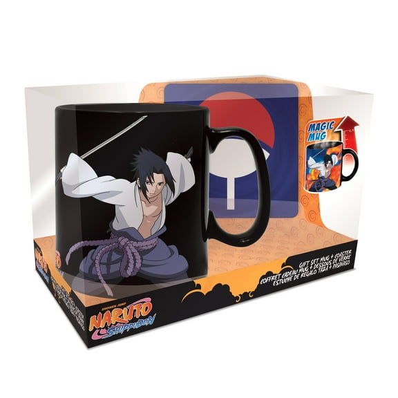 Naruto 814275 Naruto Shippuden Naruto & Sasuke Magic Mug & Coaster Gift Set