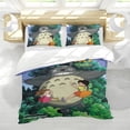 thumbnail image 5 of Cartoon 3 Piece Bedding Set My Neighbor Totoro Comforter Set Cute Duvet Cover Sets Super Soft Girls Bedding Set Kids Bedroom Gifts,1 Duvet Cover with 2 Pillowcases Full, 5 of 6