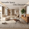 thumbnail image 5 of Modern Rectangular Glass Coffee Table with Tempered Glass Top, Brown Wood Storage Shelf and Black Metal Legs for Living Room, Clear, 5 of 8