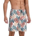 thumbnail image 2 of Fotbe Tropical Leaves Pajama Shorts for Men, Men's Pajama Bottoms, Sleepwear,Short Pajama Pants-Small, 2 of 9