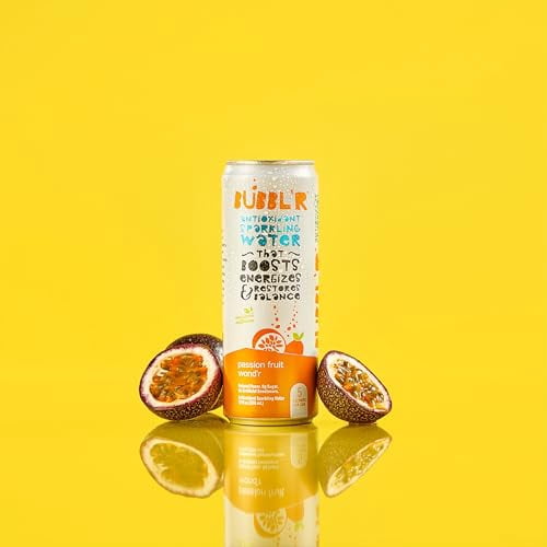 Bubblr Antioxidant Sparkling Water - Passion Fruit Wond'r, Watermelon Lime Smash'r, Peach Raspberry Dazzl'r - Variety Pack, 0 Suger, 69 Mg Caffine, Sparkling Water 12 Fl Oz (Pack Of 6) Repackaged